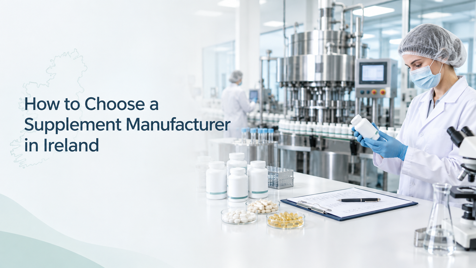 Supplement manufacturing facility in Ireland with quality control inspection.